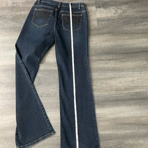 Kors embellished boot cut, dark denim jeans. Great condition. Size 6.